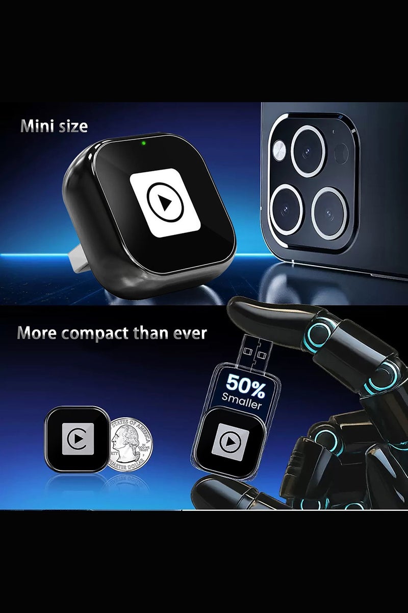 Wireless CarPlay Adapter 2025 Upgrade Wired CarPlay to Wireless, Mini USB Design for Cars with Built-in Wired Apple CarPlay Plug and Play Easy Use Fast Stable Connection Car Play for iPhone - Image 2
