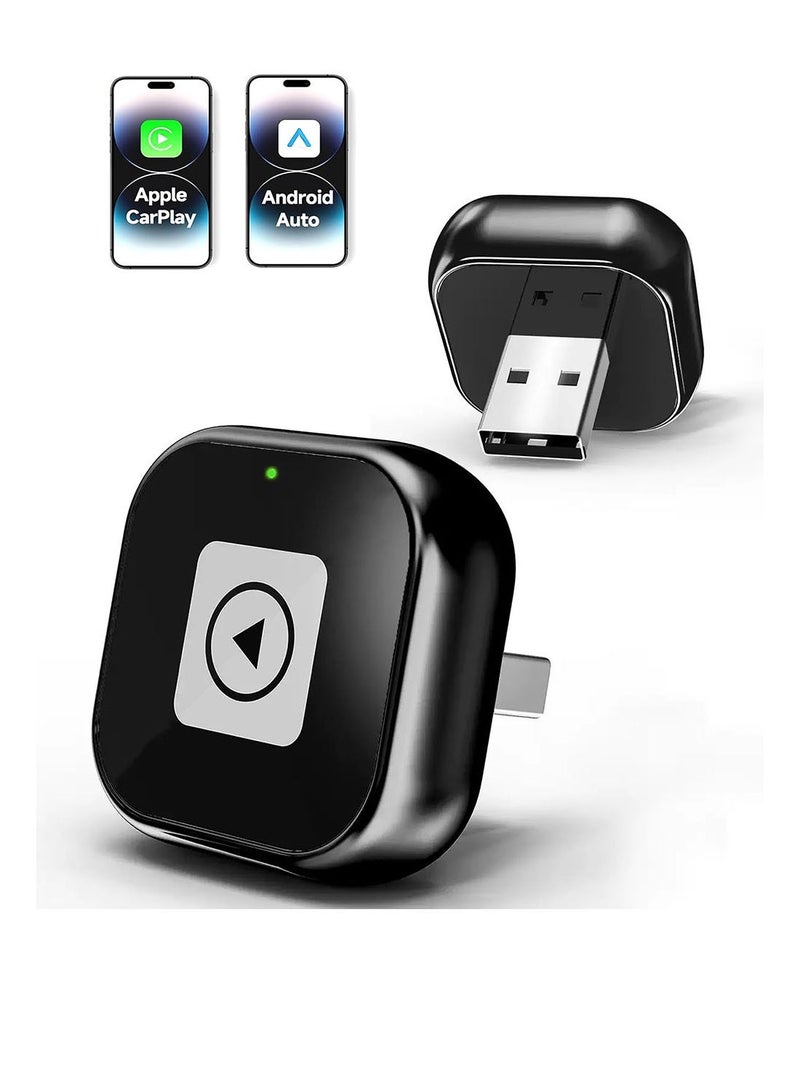 Upgrade 2-in-1 Wireless CarPlay & Android Auto Adapter, Plug & Play CarPlay Dongle Converts Wired to Wireless, Ultra-Fast Auto Connect, Lag-Free Streaming，Compact Design for iPhone & Android with USB/USB-C Port - Image 1