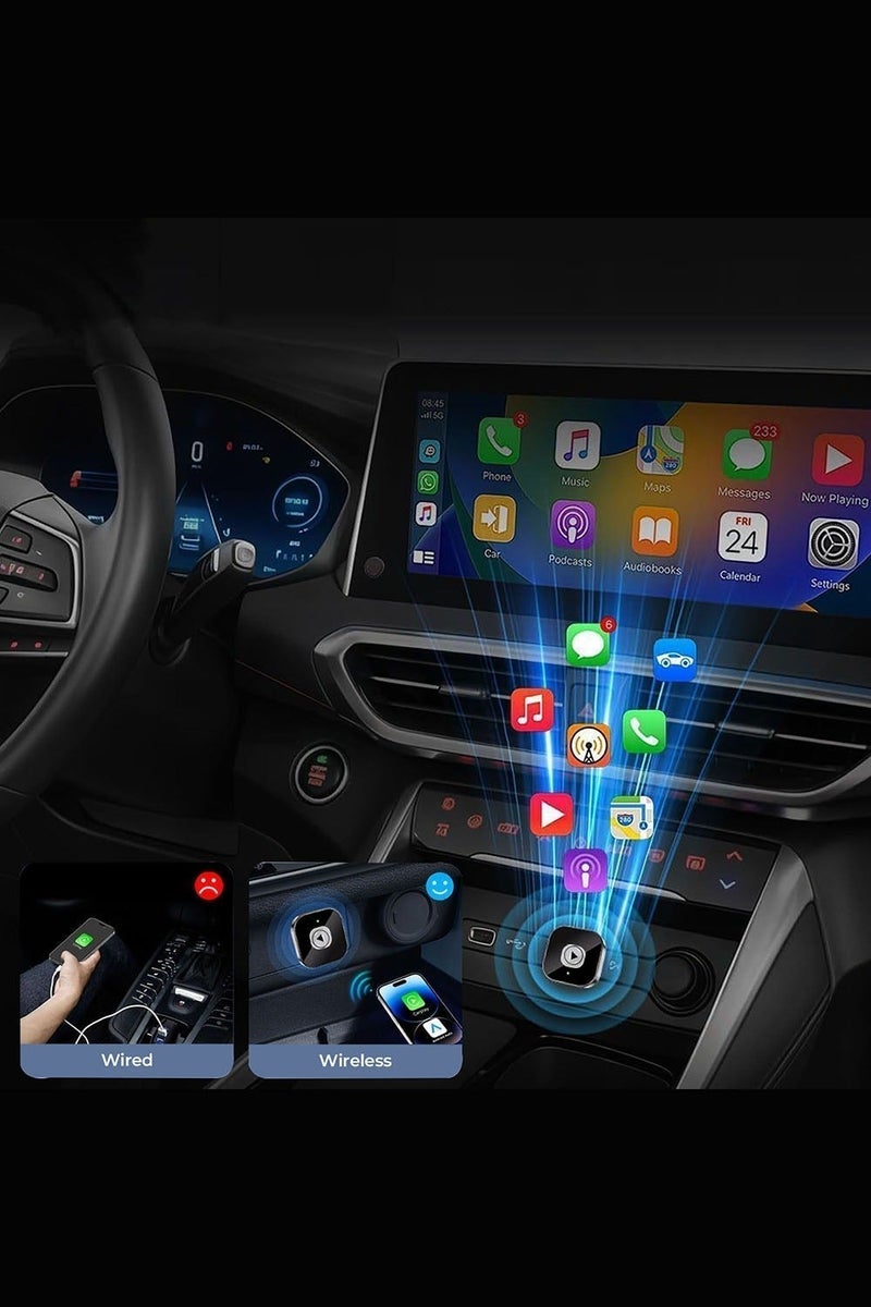 Upgrade 2-in-1 Wireless CarPlay & Android Auto Adapter, Plug & Play CarPlay Dongle Converts Wired to Wireless, Ultra-Fast Auto Connect, Lag-Free Streaming，Compact Design for iPhone & Android with USB/USB-C Port - Image 3