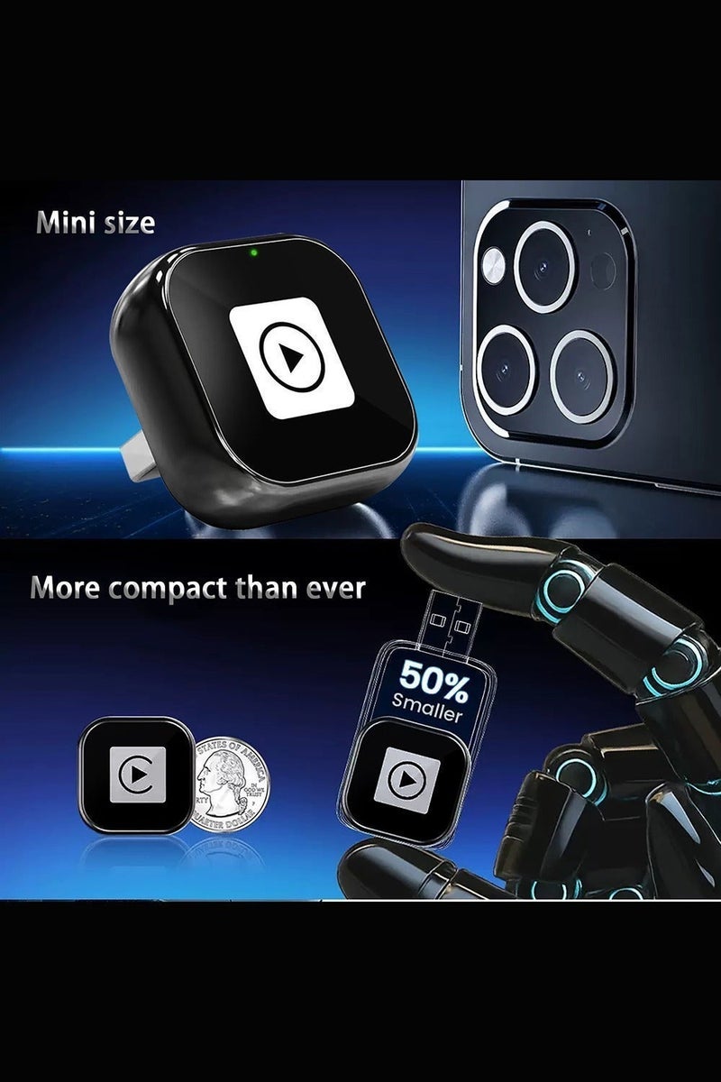 Upgrade 2-in-1 Wireless CarPlay & Android Auto Adapter, Plug & Play CarPlay Dongle Converts Wired to Wireless, Ultra-Fast Auto Connect, Lag-Free Streaming，Compact Design for iPhone & Android with USB/USB-C Port - Image 2