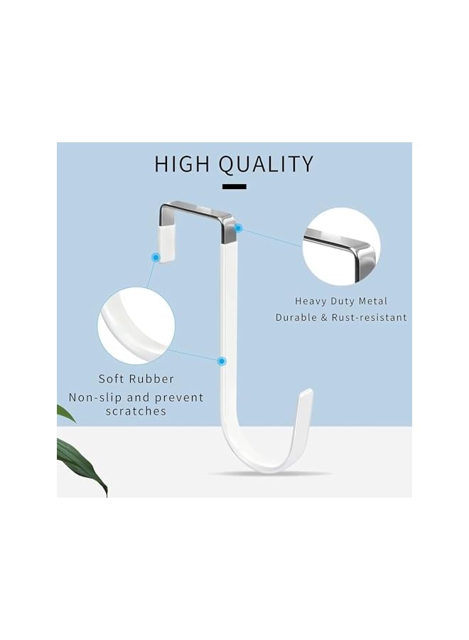The Bros Over the Door Hooks, 6 Pack Heavy Duty Organizer Hooks for Bathroom, Living Room, Kitchen Hanging Clothes, Towels, Shoe Bag, Hats, Door Hangers Hooks with Rubber Prevent Scratches - Image 2
