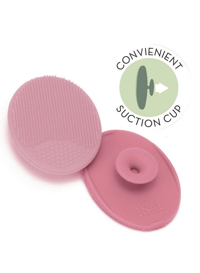 إس آند تي إن سي فرشاة استحمام لتقشير وتدليك غطاء المهد من S&T INC. للأطفال، مصنوعة من السيليكون - 2 بوصة × 2.5 بوصة، وردية، عبوة من قطعتين - Image 5