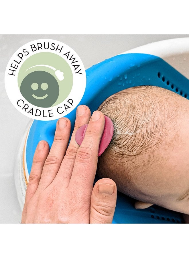 إس آند تي إن سي فرشاة استحمام لتقشير وتدليك غطاء المهد من S&T INC. للأطفال، مصنوعة من السيليكون - 2 بوصة × 2.5 بوصة، وردية، عبوة من قطعتين - Image 2