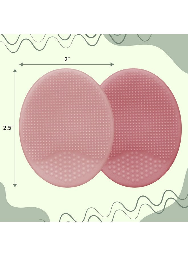 إس آند تي إن سي فرشاة استحمام لتقشير وتدليك غطاء المهد من S&T INC. للأطفال، مصنوعة من السيليكون - 2 بوصة × 2.5 بوصة، وردية، عبوة من قطعتين - Image 3
