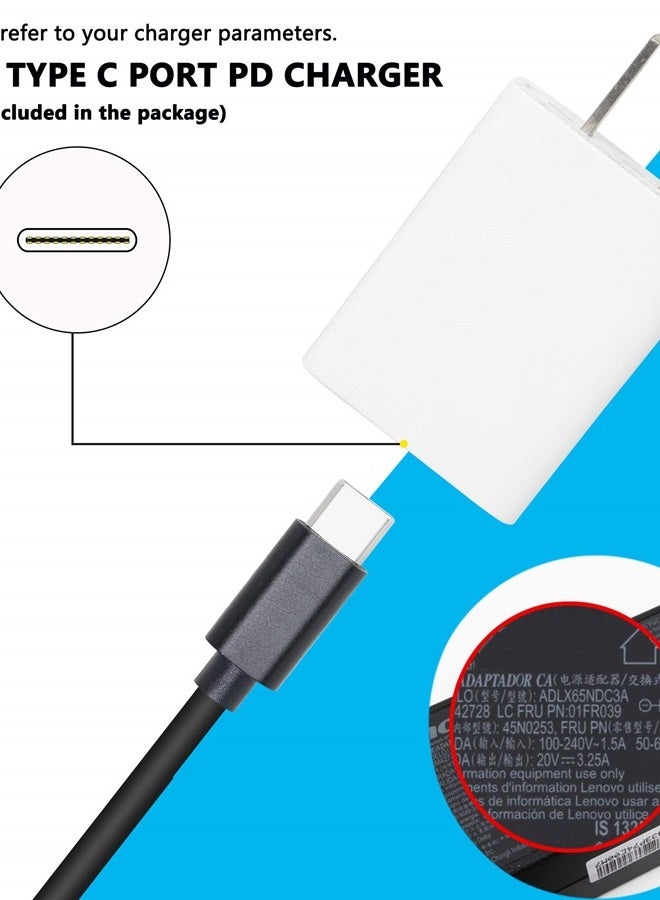 CERRXIAN 4.9ft 65W PD USB Type C Male Input to DC 7.4mm x 5.0mm Male (7.4mm x 0.6mm) Power Charging Cable for E6420 E6430 E6430s E6430U E6440 E6500 E6510(D7406) - Image 2