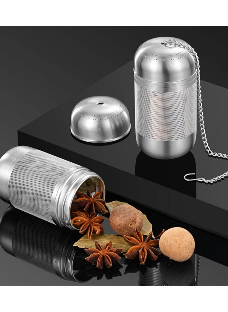 SOLARAE Tea Infuser, Stainless Steel Spice Infuser For Cooking Soup, Stainless Steel Tea Strainer Infuser, Extra Fine Mesh Spice Herbal Ball Cooking Tools With Chain, Tea Infuser, Spice Infuser 2 PCS - Image 2