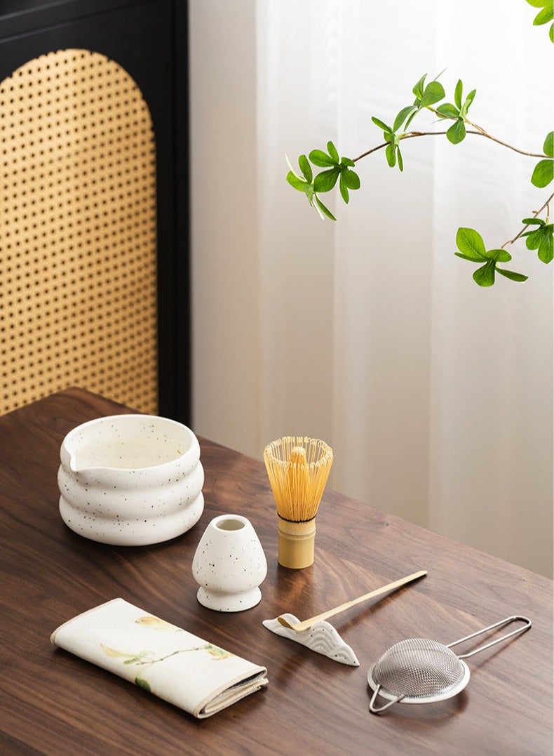 GuRiver 7PCS Matcha Whisk Set Bamboo Matcha Tools for Stirring Matcha Tea Matcha Tea Tool Matcha Tea Set Traditional Tea Set - Image 2