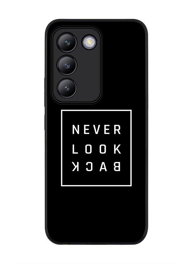 Stylizedd Rugged Black edge case for Vivo V30 Lite 5G, Slim fit Soft Case Flexible Rubber Edges Anti Drop TPU Gel Thin Cover -  Never look back - Image 1