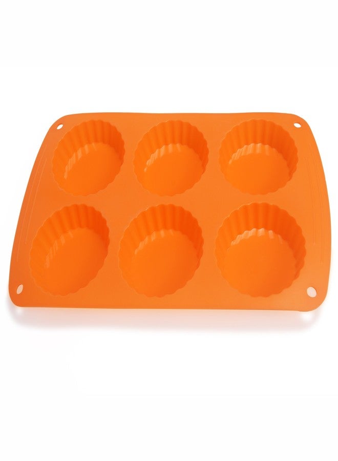 وي بيك قوالب أكواب زبدة الفول السوداني من ويبيك، قالب تارت صغير من السيليكون، قالب كيش، قالب فطيرة بستة تجاويف لخبز كعكات السرخس، عبوة من قطعتين - Image 2