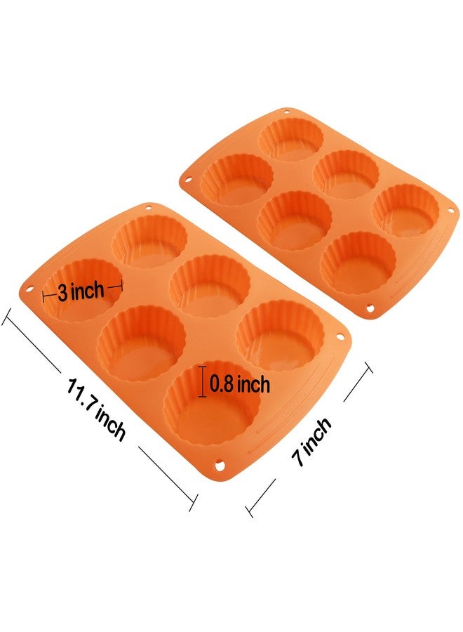 وي بيك قوالب أكواب زبدة الفول السوداني من ويبيك، قالب تارت صغير من السيليكون، قالب كيش، قالب فطيرة بستة تجاويف لخبز كعكات السرخس، عبوة من قطعتين - Image 3