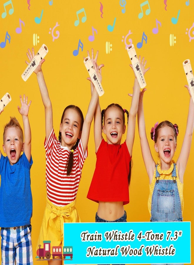 Fahacop 4 Pcs Wooden Train Whistle Solid Wooden Musical Instrument Noise Maker for Kids Birthday Party Classroom Rewards Childhood Music Enlightenment - Image 5