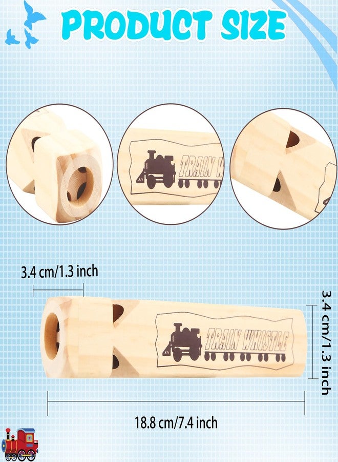 Fahacop 4 Pcs Wooden Train Whistle Solid Wooden Musical Instrument Noise Maker for Kids Birthday Party Classroom Rewards Childhood Music Enlightenment - Image 2