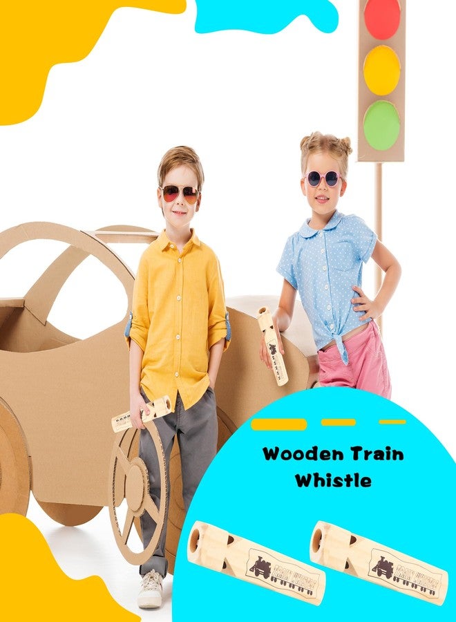 Fahacop 4 Pcs Wooden Train Whistle Solid Wooden Musical Instrument Noise Maker for Kids Birthday Party Classroom Rewards Childhood Music Enlightenment - Image 3