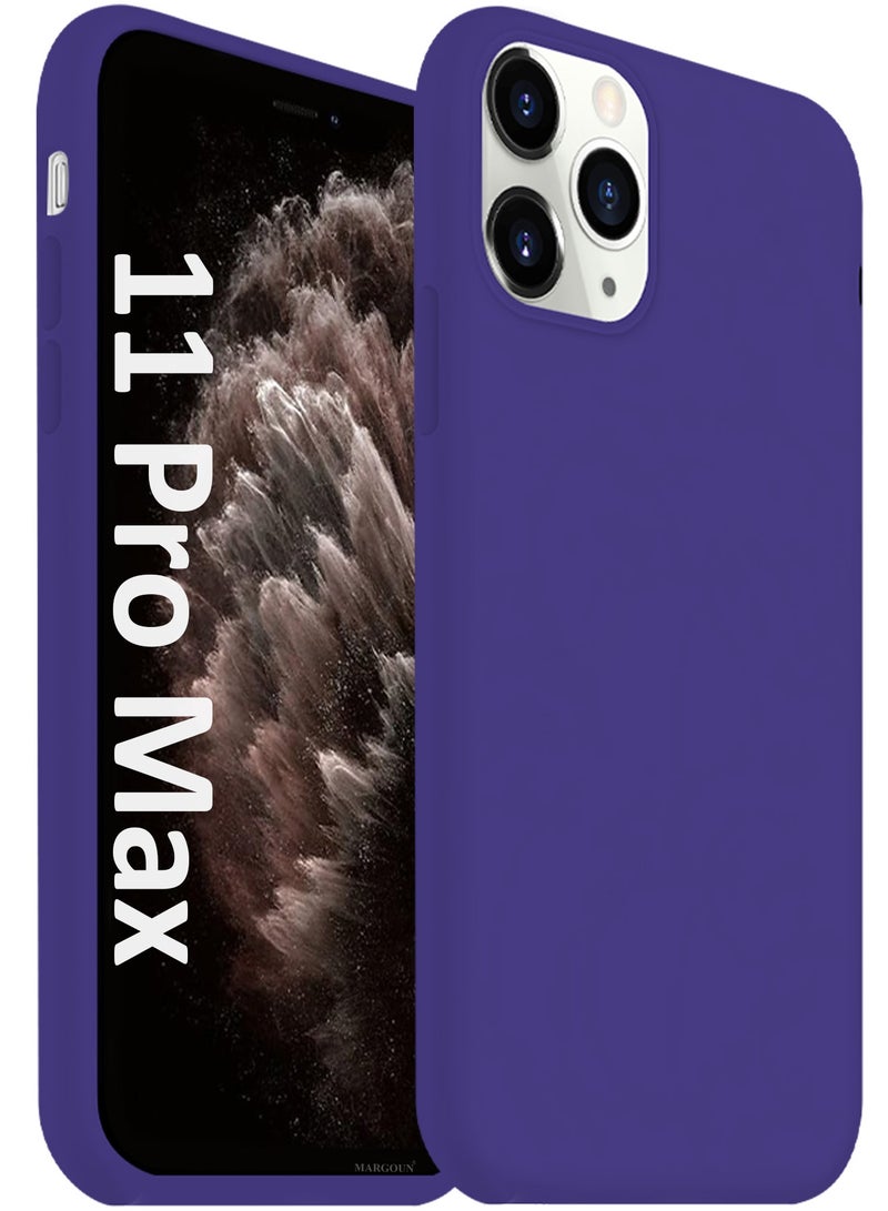 CATANES Soft Silky Silicone Case Cover for Apple iPhone 11 Pro Max - Full Body Protection - Purple - Image 1
