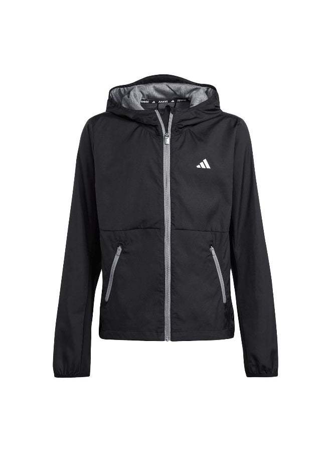 Adidas J Wb Jacket Black Running Jackets 5-6Y  - Image 2