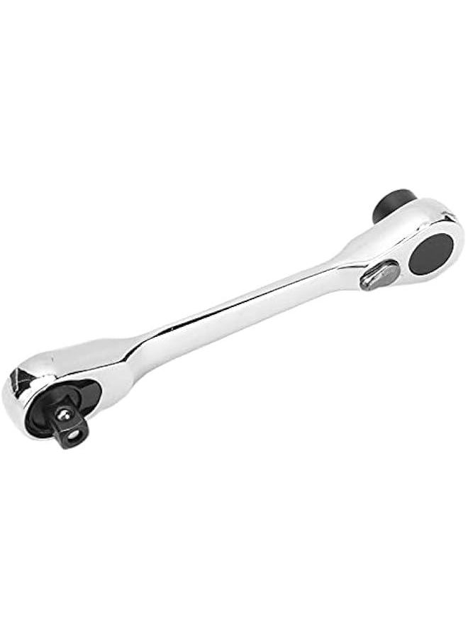 Generic 1/4in Ratchet, Socket Wrench Chrome Vanadium Steel Ratchet Wrench Double Headed Professional Lightweight Multifunctional Ratchet Wrench for Small Screw Size, Small Operating Space(10.5cm / 4.1in)  - Image 5