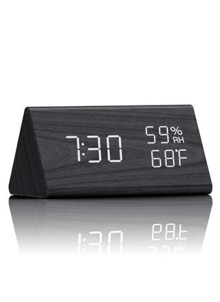 Digital Alarm Clock LED Time Display 3 Settings Adjustable Brightness Humidity Temperature Detect Wood Design for Bedroom Office - pzsku/Z896D58C81C8CDAF0983BZ/45/_/1681701450/4ac195d3-aeb7-44bd-8840-28521e28a2f3