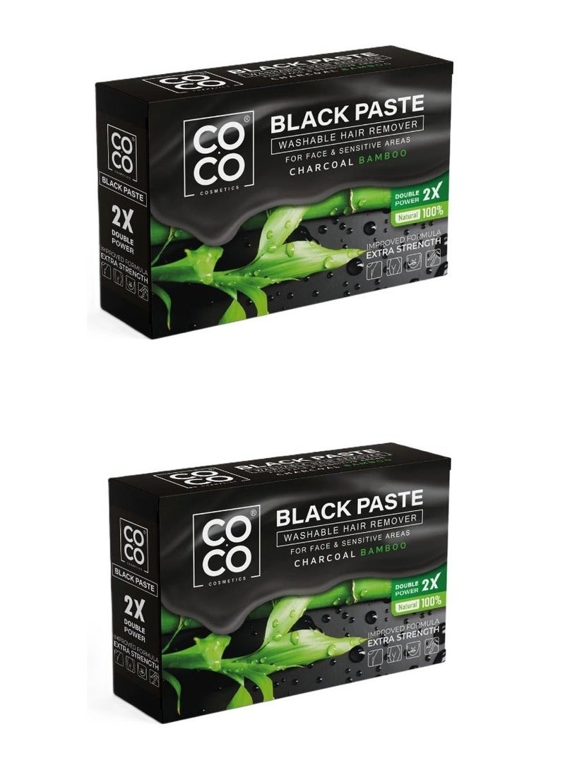 كوكو قطعتين من عجينة بلاك بنكهة الفحم الأبيض والخيزران لإزالة شعر الجسم والوجه 100 جرام