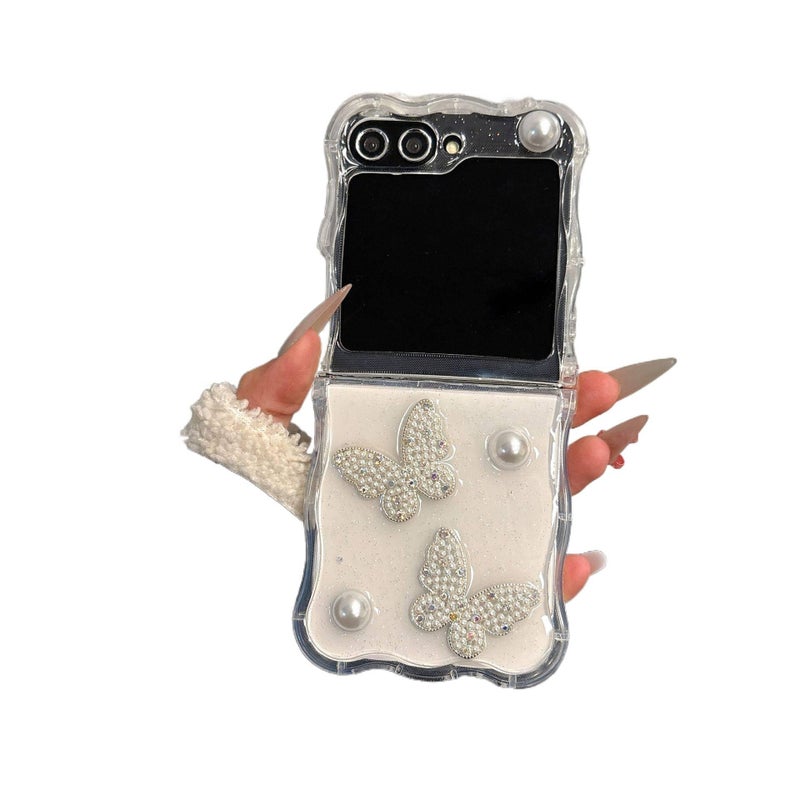 غطاء واقي | مقاوم للصدمات لـ Samsung Galaxy Z Flip 6 | Butterfly | حماية من السقوط | تصميم سلسلة - Image 1