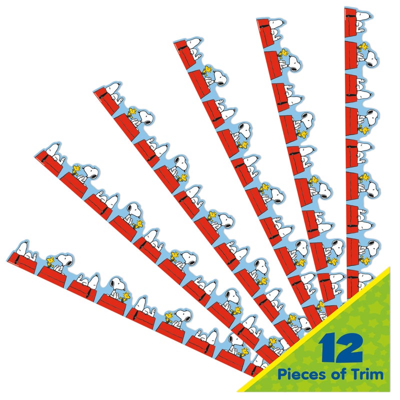 Eureka Peanuts Snoopy Doghouse Extra Wide Decorative Classroom and Bulletin Board Trim for Teachers, 3.25" Wide, 12 Strips for 37 Total Feet - Image 2