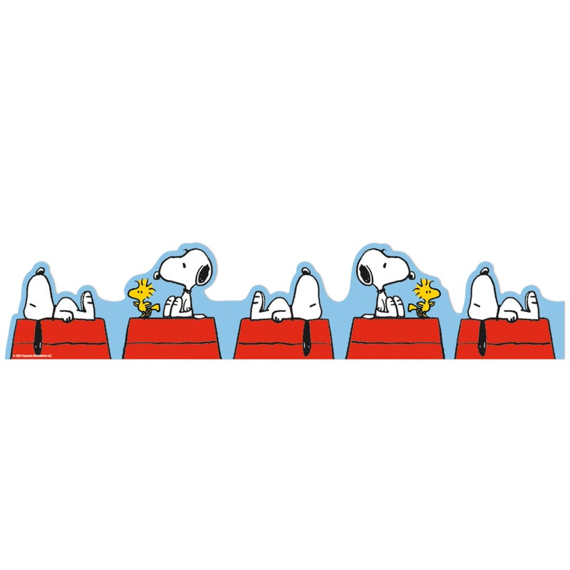 Eureka Peanuts Snoopy Doghouse Extra Wide Decorative Classroom and Bulletin Board Trim for Teachers, 3.25" Wide, 12 Strips for 37 Total Feet - Image 1