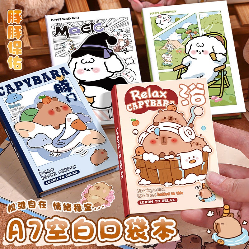 Generic Kaba Bear Cute Cartoon Notebook for Primary School Students with a7 Homework Notebook Pocket Book Class Notebook A7 