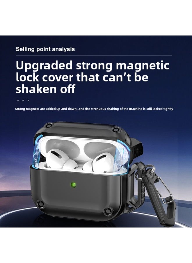 Generic - Magnetic Airpods Pro2 Generation Protective Cover For Apple Ear Shell Pro Second Generation Protective Shell 3 Generation Lock Cover-Color:Purple-Applicable Model:Airpods Pro - Image 1