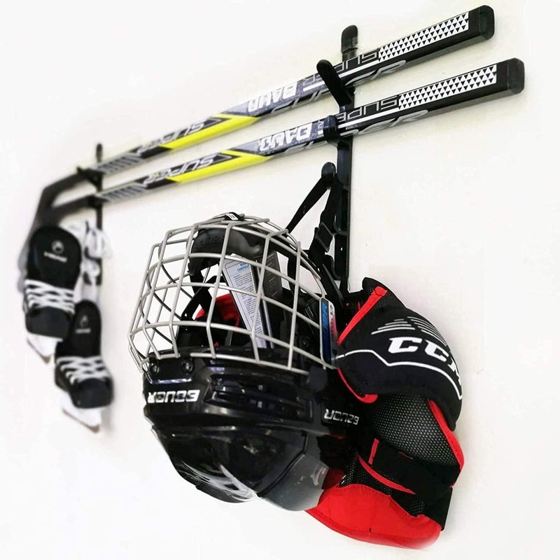 Pmsanzay Hockey Stick Rack, Wall Storage Hockey Stick Display Holder/Hanger - Multi-Purpose - Hang Your ice Hockey Skates, Helmet, Gloves, Sticks Pads and Other - Great for Home or Office Wall Mount - Image 1