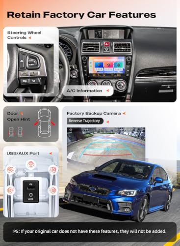 Dasaita Android 13 Car Stereo Head Unit for Subaru Forester 2015-2018, Subaru WRX 2016-2021, Wireless CarPlay, Android Auto, in-Dash Navigation, 6GB+64GB, Built-in 4G Cellular, 8" QLED Touchscreen - Image 3