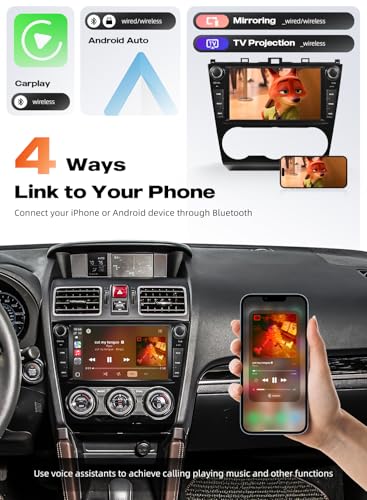 Dasaita Android 13 Car Stereo Head Unit for Subaru Forester 2015-2018, Subaru WRX 2016-2021, Wireless CarPlay, Android Auto, in-Dash Navigation, 6GB+64GB, Built-in 4G Cellular, 8" QLED Touchscreen - Image 4