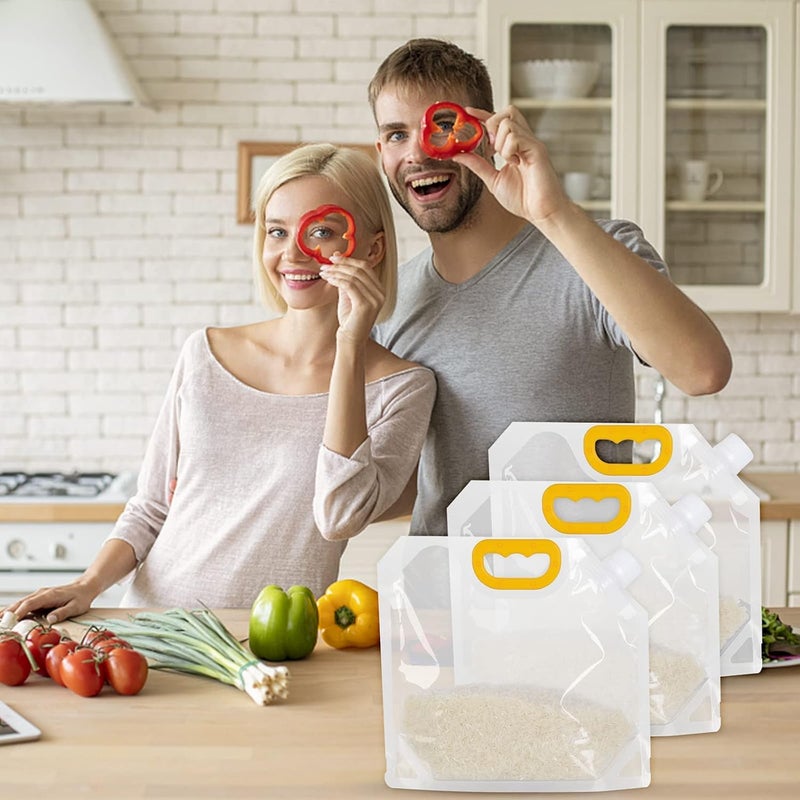 LOCANS 15L Grain Moistureproof Sealed Bag 10 Pcs Reusable Transparent Grain Storage Suction Resealable Airtight Smell Proof Packaging Baggies for Multipurpose Food Storage - Image 2