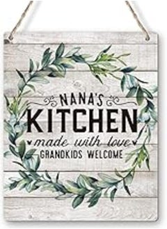 Yuzi-n Funny Nana's Kitchen Quotes Poster Wood Hanging Plaque Wall Art Retro Fun Quotes Wooden Sign Decorative for Home Decor Gifts for Women Men Friends 