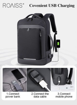 Fits 17 Inch Laptop Backpack Business Backpack 3 in 1 Scalable Capacity College Bookbag For Work School Travel Flight with USB Port Waterproof Casual Computer Daypack for Men Black - pzsku/Z896DA2F167378F50F6F6Z/45/_/1715412708/31420660-3991-4b2f-ad0d-47ead394fbe5