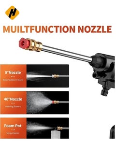 HuHa Cordless 48V Electric High Pressure Car Washer Manual Rechargeable Car Washing Machine with Adjustable 3 in 1 Nozzle and Hose Pipe for Washing Cars Watering Flowers Cleaning Floors  - Image 3