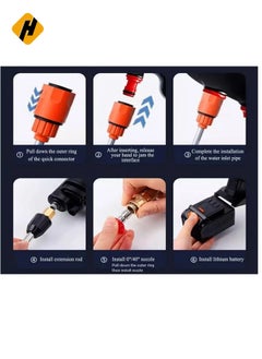 HuHa Cordless 48V Electric High Pressure Car Washer Manual Rechargeable Car Washing Machine with Adjustable 3 in 1 Nozzle and Hose Pipe for Washing Cars Watering Flowers Cleaning Floors  - Image 4