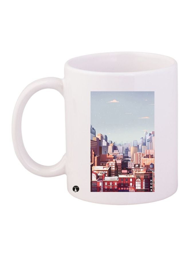 RYN City Printed Coffee Mug White/Red/Blue 11ounce