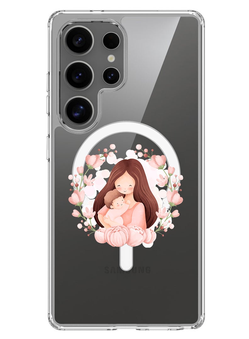 Theodor Magnetic Case for Samsung Galaxy S25 Ultra 6.9-inch Compatible with MagSafe Wireless Charging, Shockproof Phone Bumper Cover Mothers love - Image 1