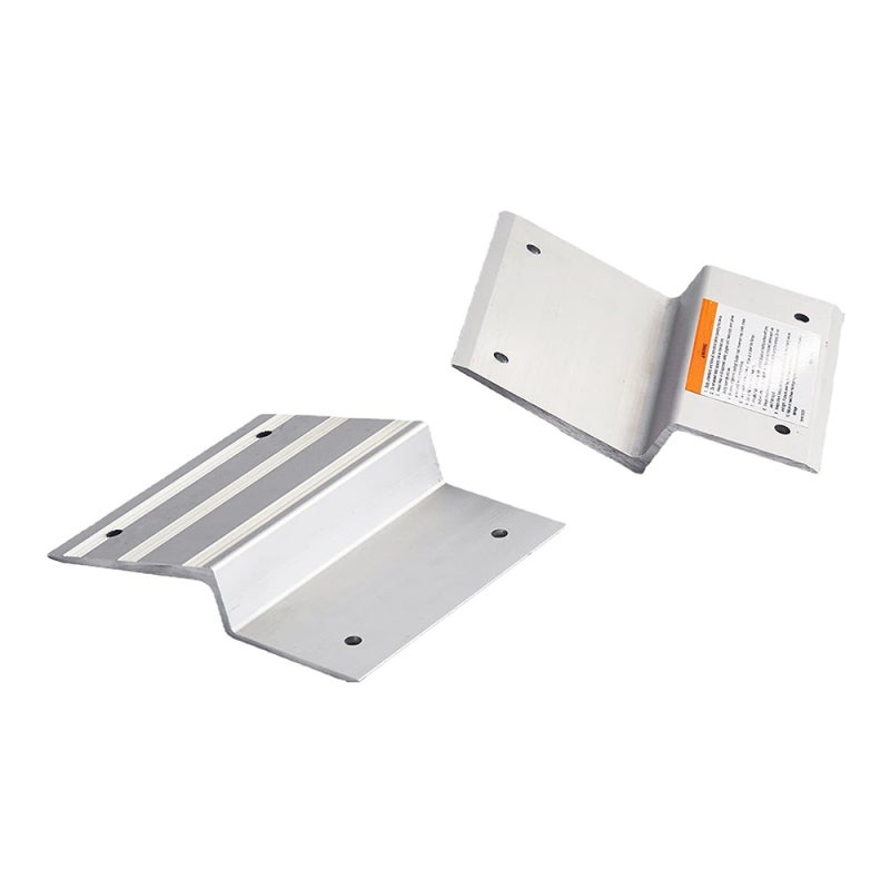 Aluminum Alloy Ramp Bracket 8in Silver Heavy-Duty Construction - Rubber Feet Kit for Cars Trucks Trailers - Versatile Ladder Slope Fittings for Lawn Mowers - Image 3