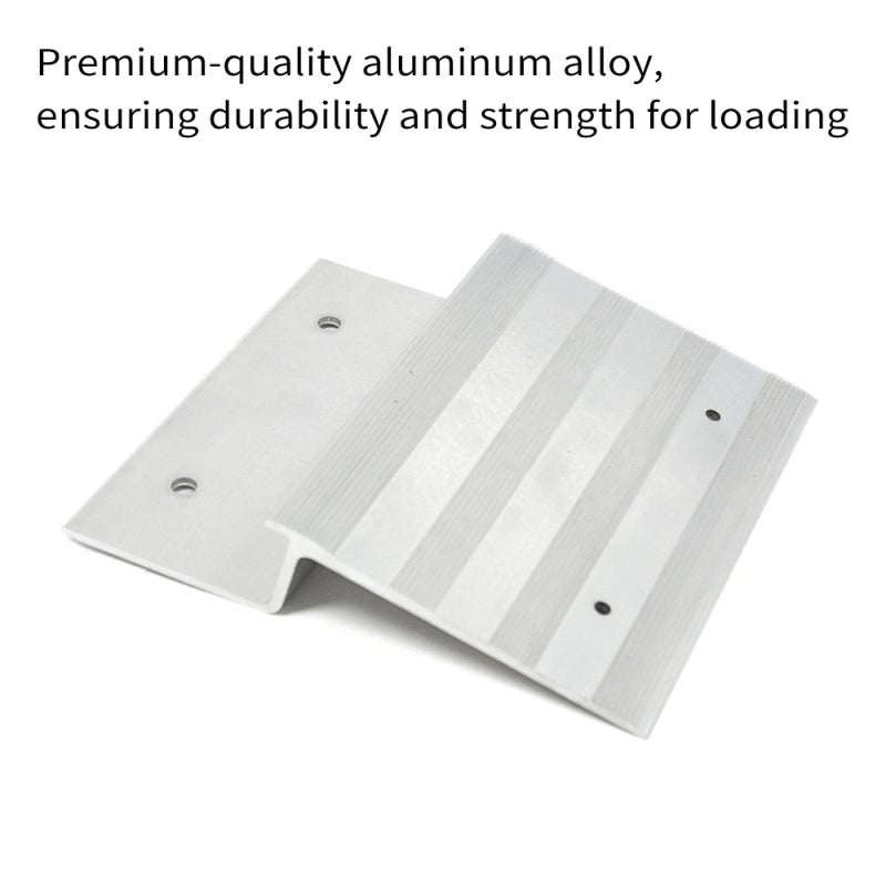 Aluminum Alloy Ramp Bracket 8in Silver Heavy-Duty Construction - Rubber Feet Kit for Cars Trucks Trailers - Versatile Ladder Slope Fittings for Lawn Mowers - Image 5