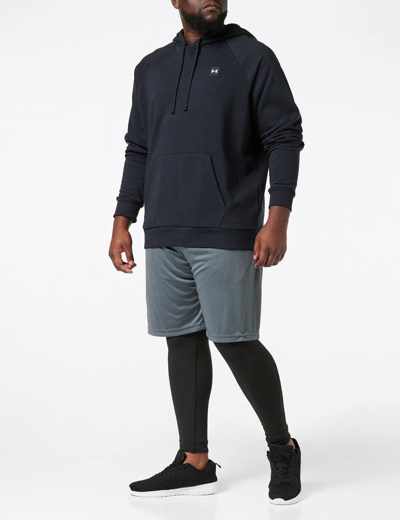 Under Armour Mens Rival Fleece Big Logo Hoodie , Black (001)/Onyx White , Large - Image 2