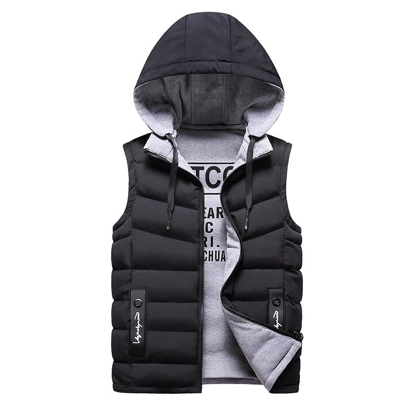 Mens Reversible Vest Winter Thickened Sport Gilet Sleeveless Jacket dark green