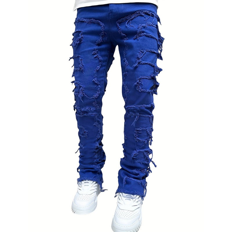 Unisex Classic Denim Jeans Loose Fit Daily Outdoor Wear - Image 1