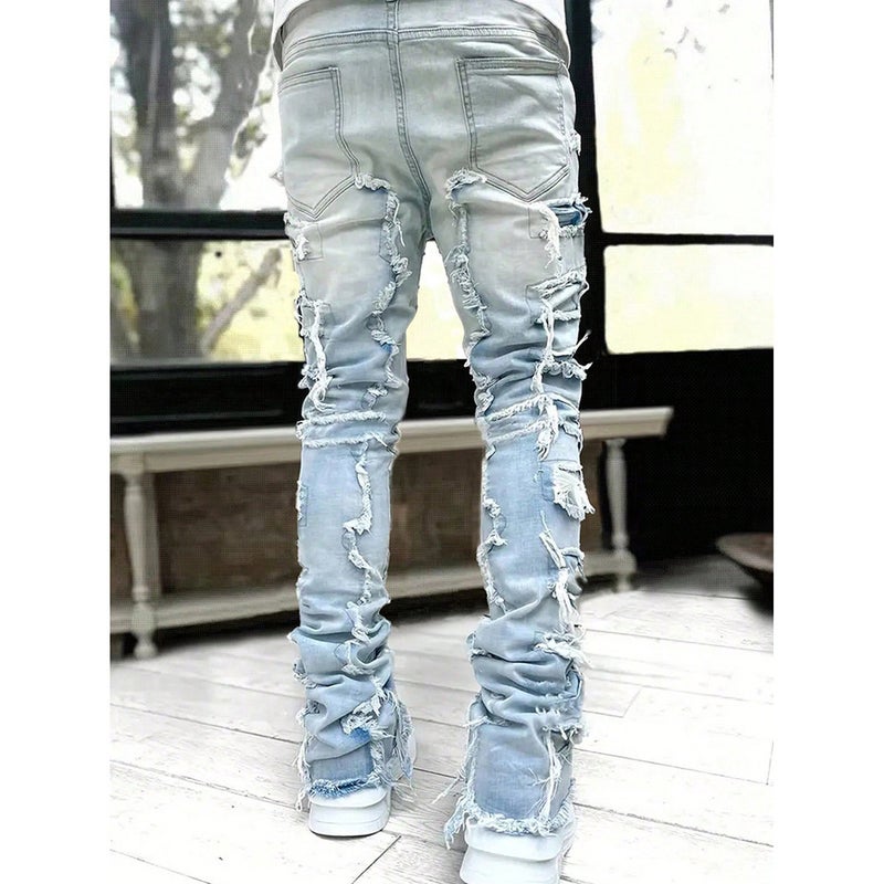Unisex Classic Denim Jeans Loose Fit Daily Outdoor Wear - Image 3