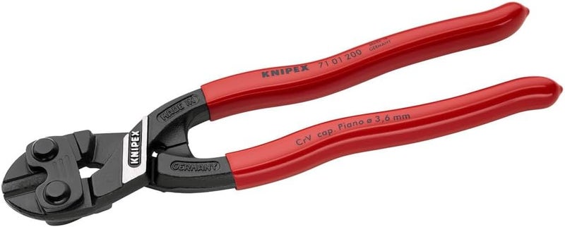 KNIPEX CoBolt Compact Bolt Cutters - 200 mm, Black Atramentized with Plastic Coated Handles - Image 1