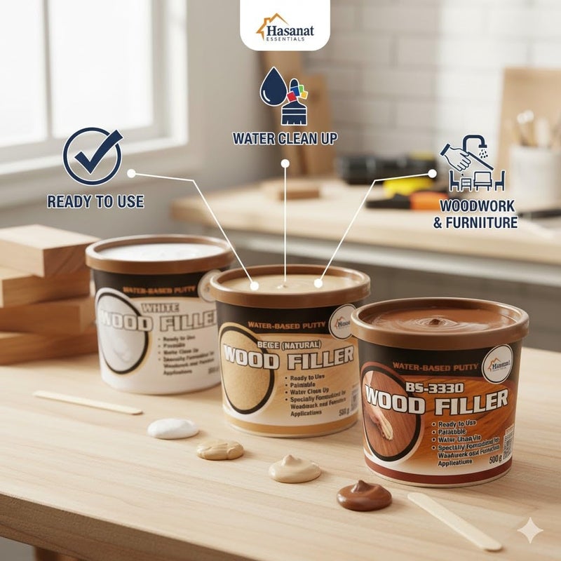 Bossil BS-3330 Wood Filler - Water-Based Putty, 500g - Image 3