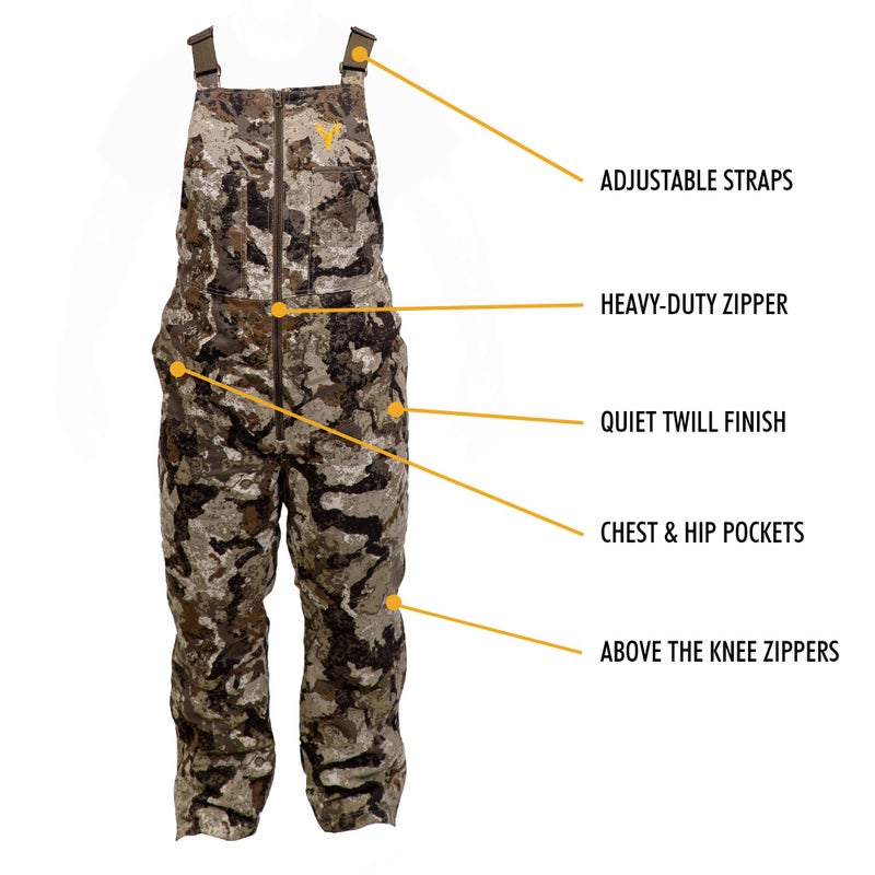 HOT SHOT Menâ€™s Insulated Veil-Cervidae Camo Bib, Adjustable Height, Leg Zippers, Designed for All Day Comfort, XX-Large - Image 2