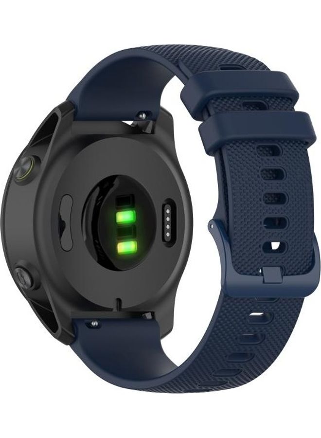 NIBEMINENT Quick Release Small Grid Texture Strap with Utility Knife For Garmin Forerunner 745- 22mm Navy Blue - Image 3