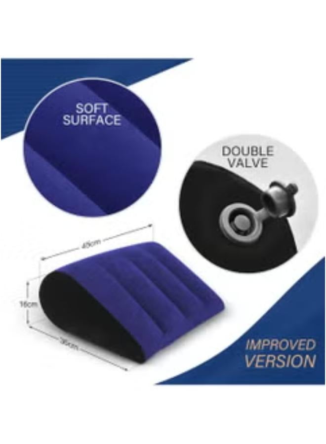 Portable Inflatable Wedge Pillow Lightweight Body Positioning Inflatable Cushion Suitable for Sleeping Leg Elevation Back and Neck Support Travel Fast Inflating and Deflating - Image 4