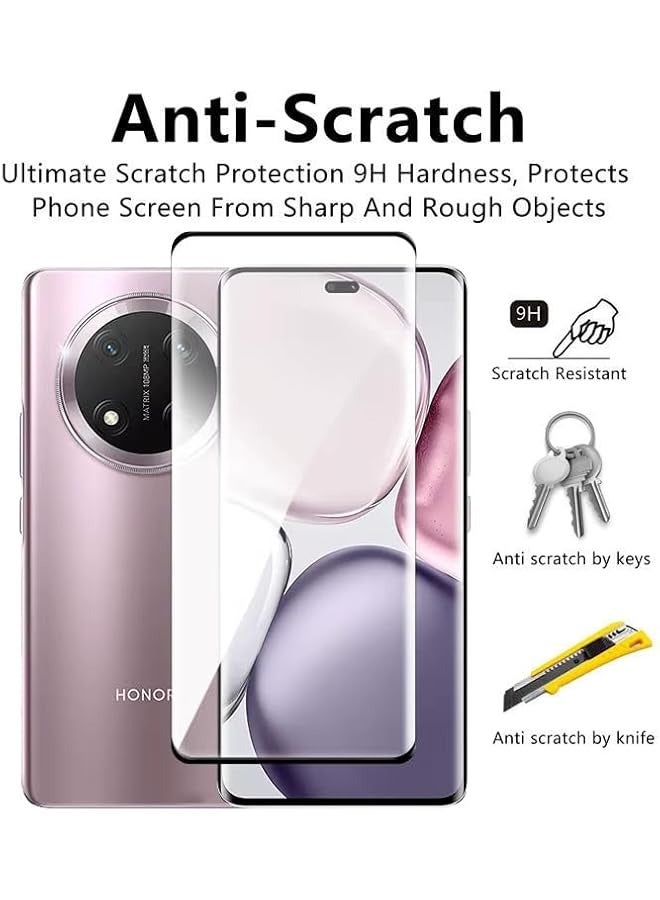 بروماس زجاج مقسى لهاتف Honor X9C، واقي شاشة غراء كامل من الحافة إلى الحافة زجاج مقسى منحني ثلاثي الأبعاد مضاد للخدش صلابة 9H فيلم زجاج مقسى لهاتف Honor X9C - Image 3