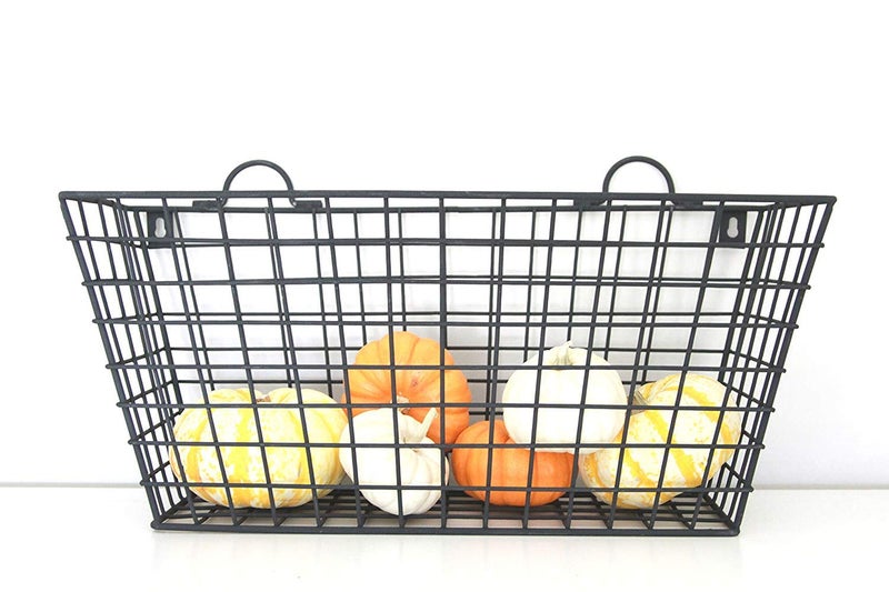 INDIAN DECOR 28781 Multi Functional Black Metal Long Wire Wall Hanging Basket Bathroom Toilet Tissue Paper Roll Storage Holder - Image 2